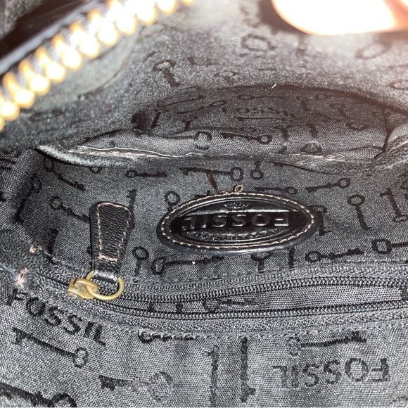 Fossil Black Leather Crossbody with Brass Accent - Picture 8 of 16